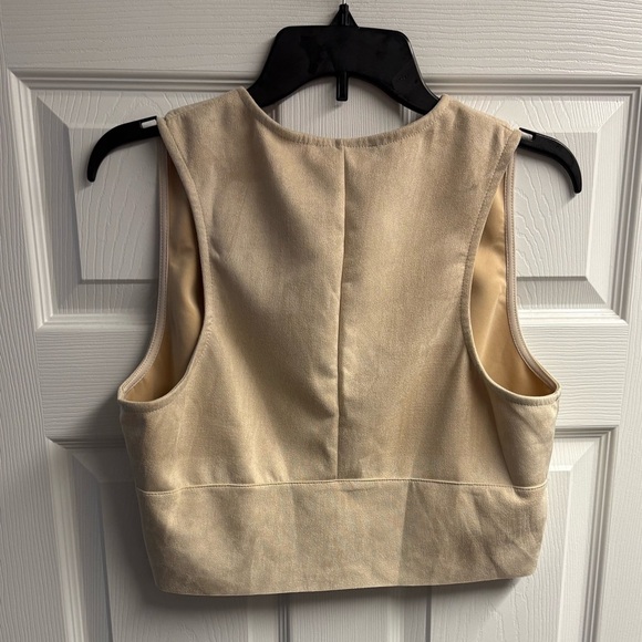 NWT Sadie & Sage Neutral Suede-Like Vest Size Large - Picture 5 of 5